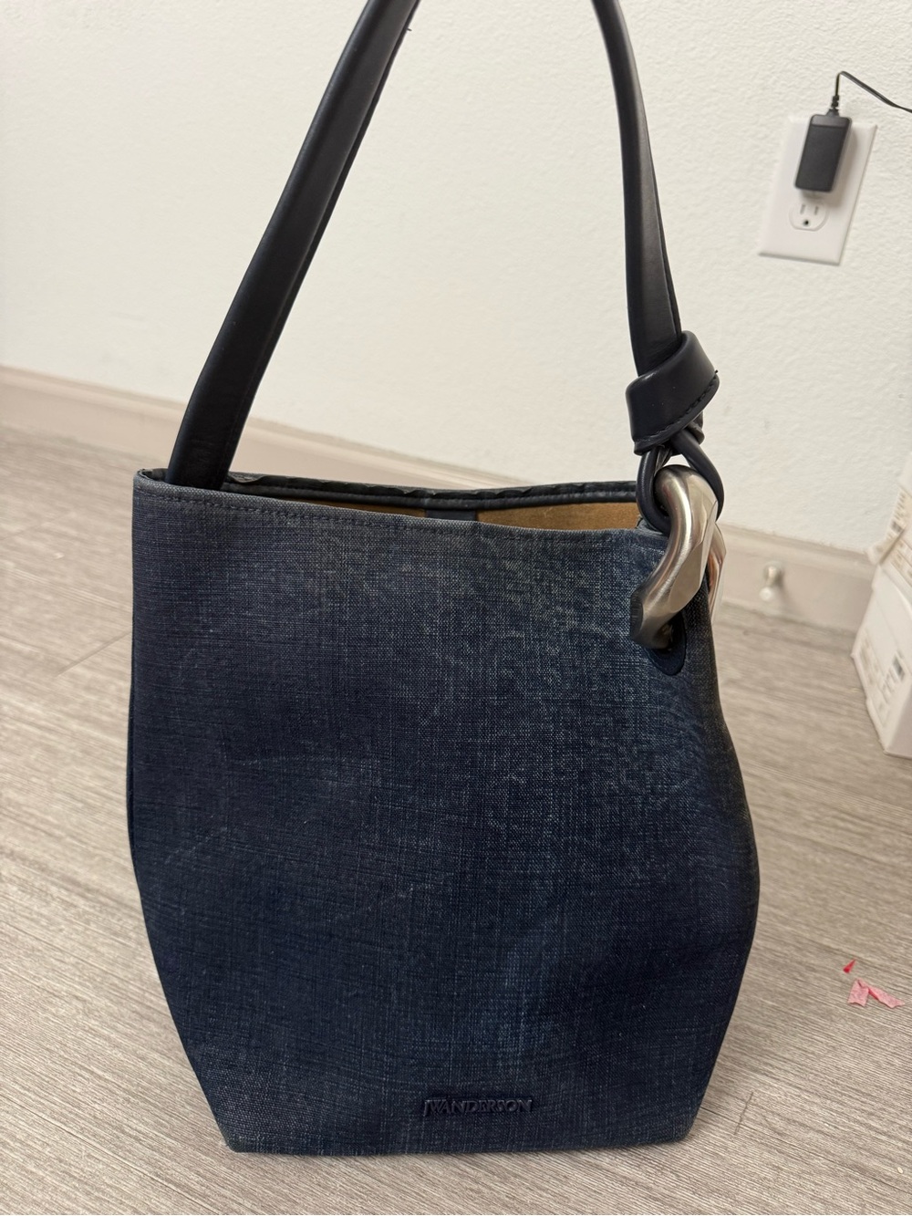 JW Anderson JWA Corner Denim Bucket Bag Chain Shoulder Y2K Quiet Luxury